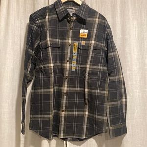 NWT Carhartt Mens Heavy Duty Flannel Plaid Shirt | Medium